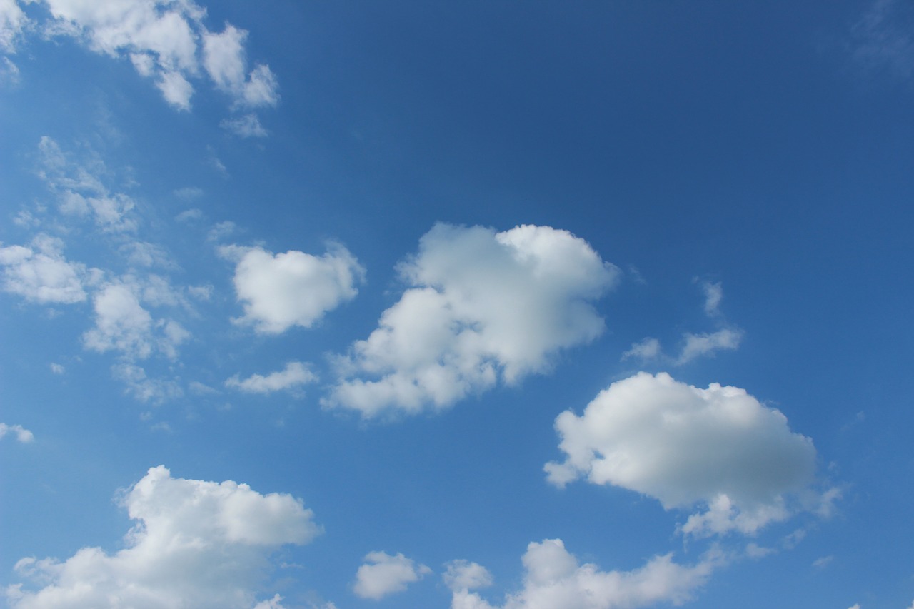 blue sky clouds clear free photo