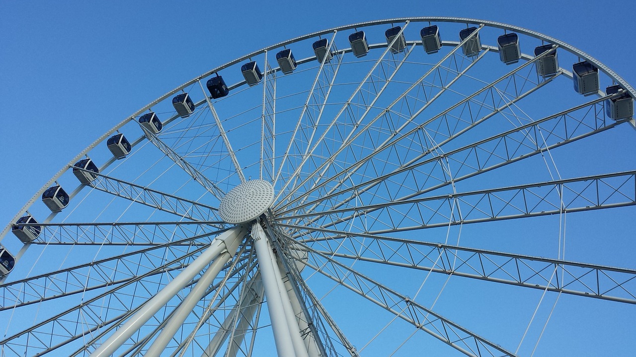 blue sky giant wheel ferris wheel free photo