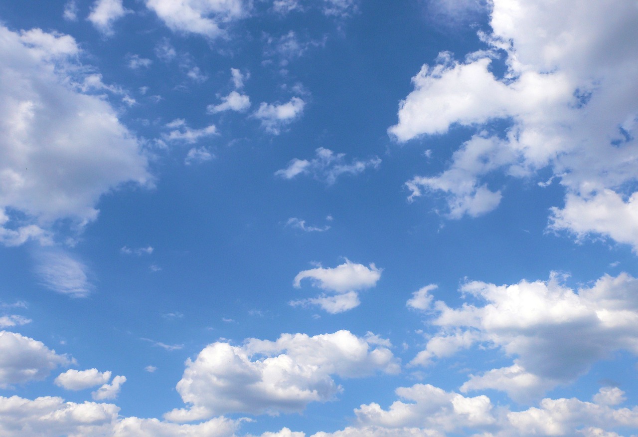 blue sky white clouds clouds free photo