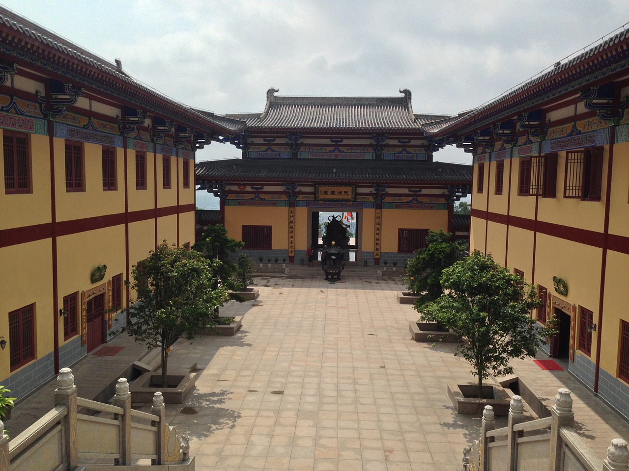 blue sky and white clouds buddhism temple free photo