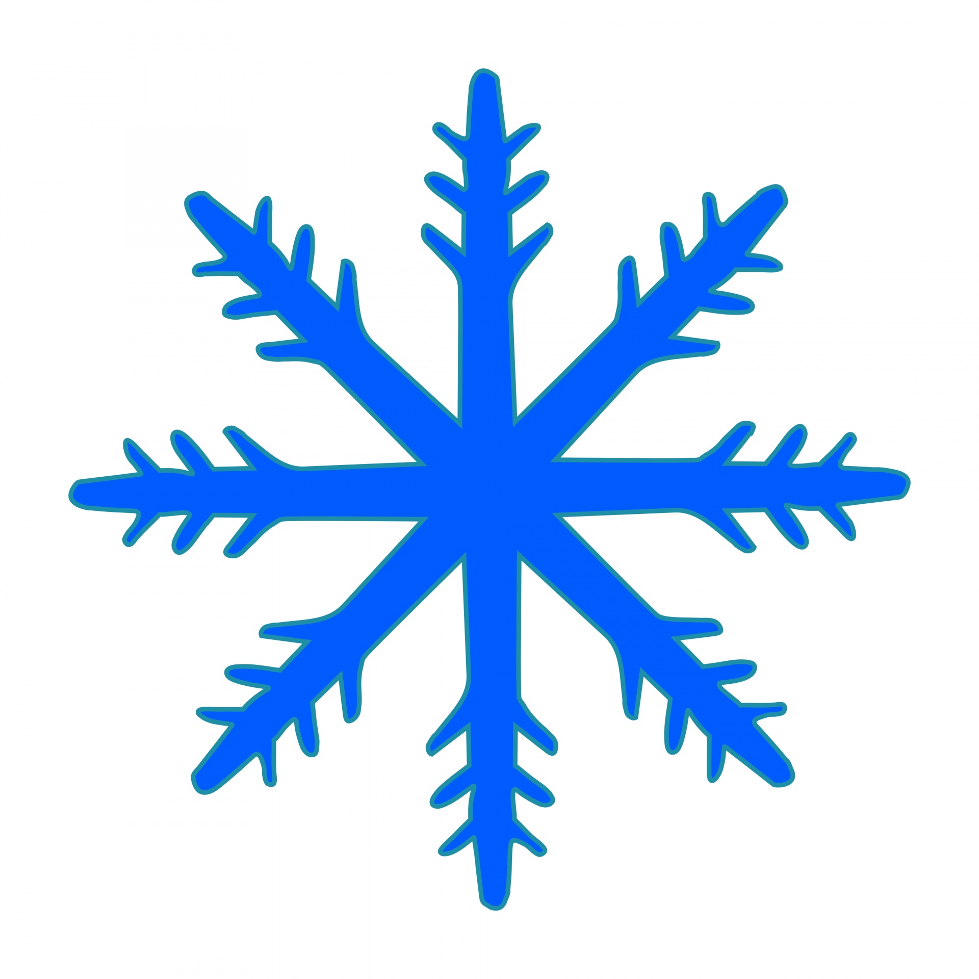 drawing blue snowflake free photo