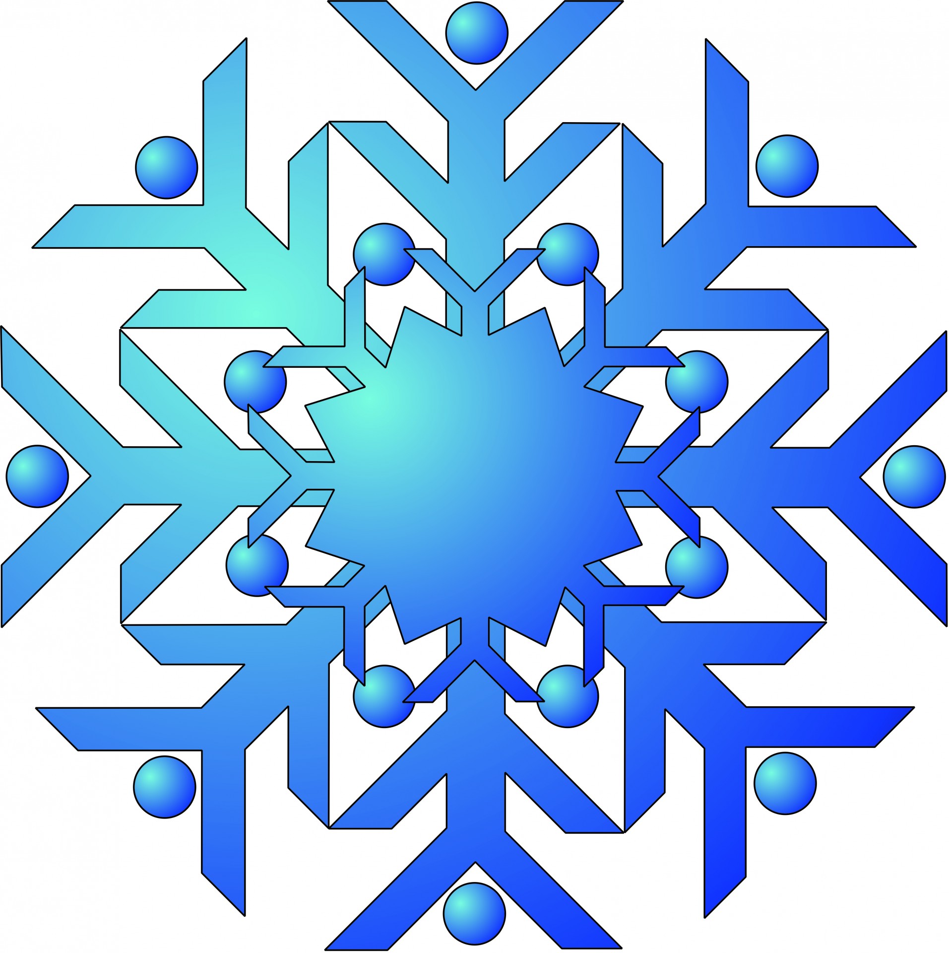 snowflake blue symmetric free photo