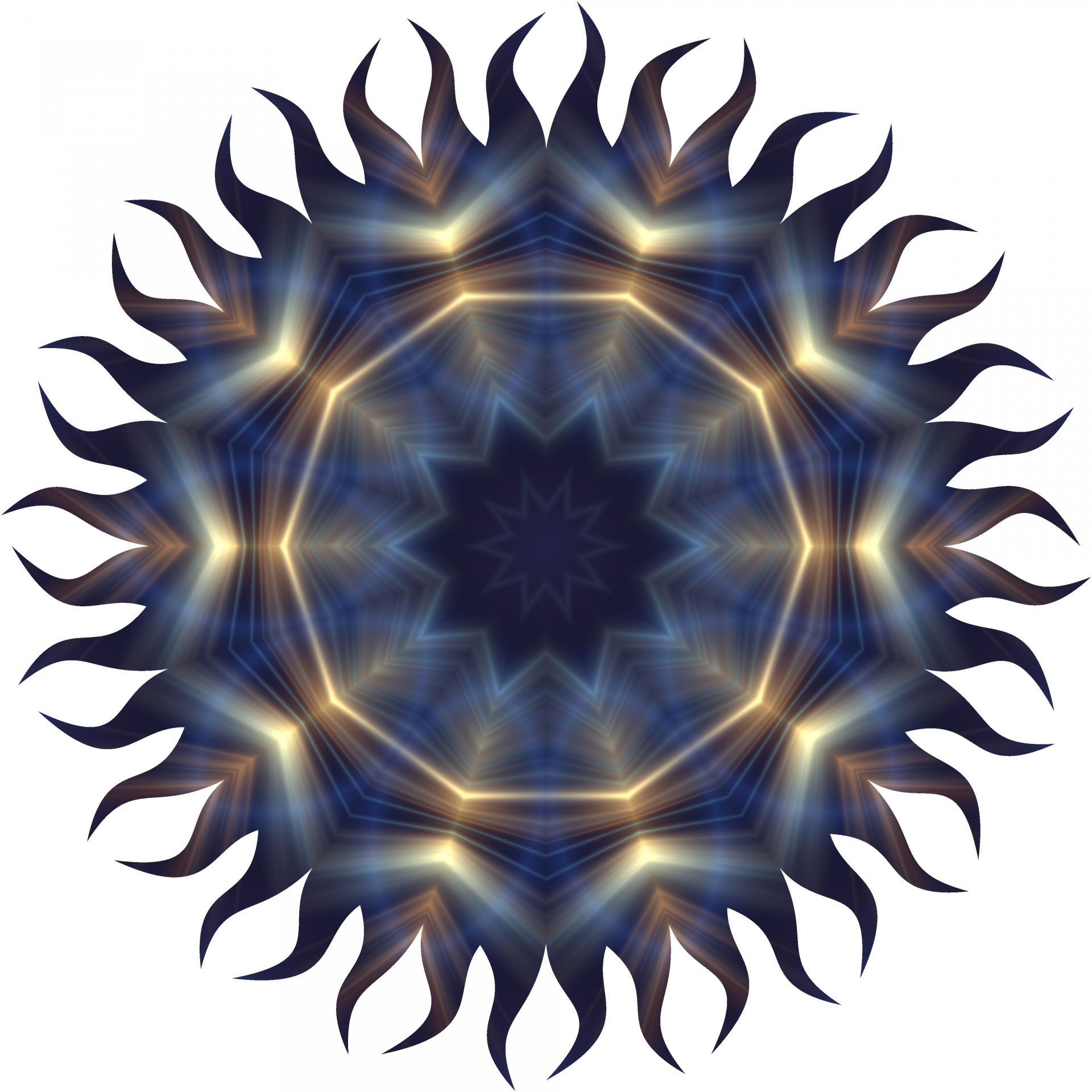 blue sun kaleidoscope free photo