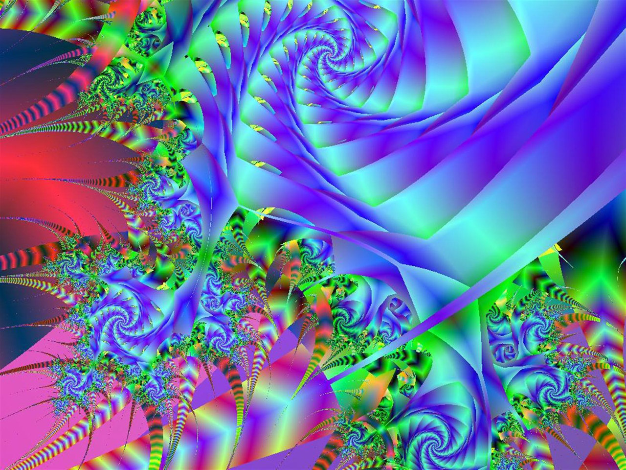 fractal blue multicolour free photo