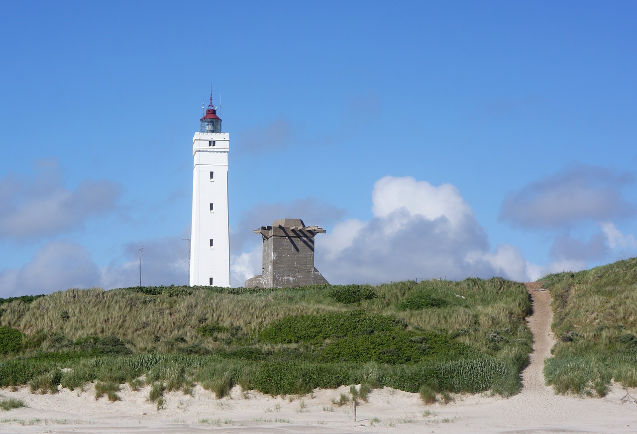 blue water lighthouse natural free photo