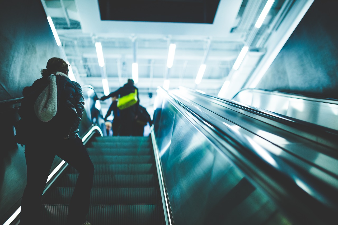 blur commuter escalator free photo