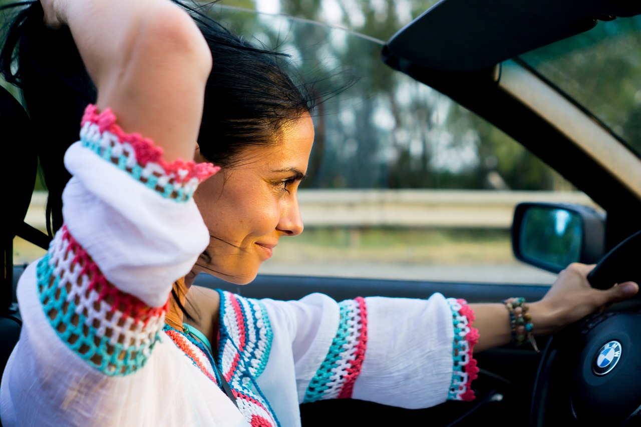 bmw woman ride free photo