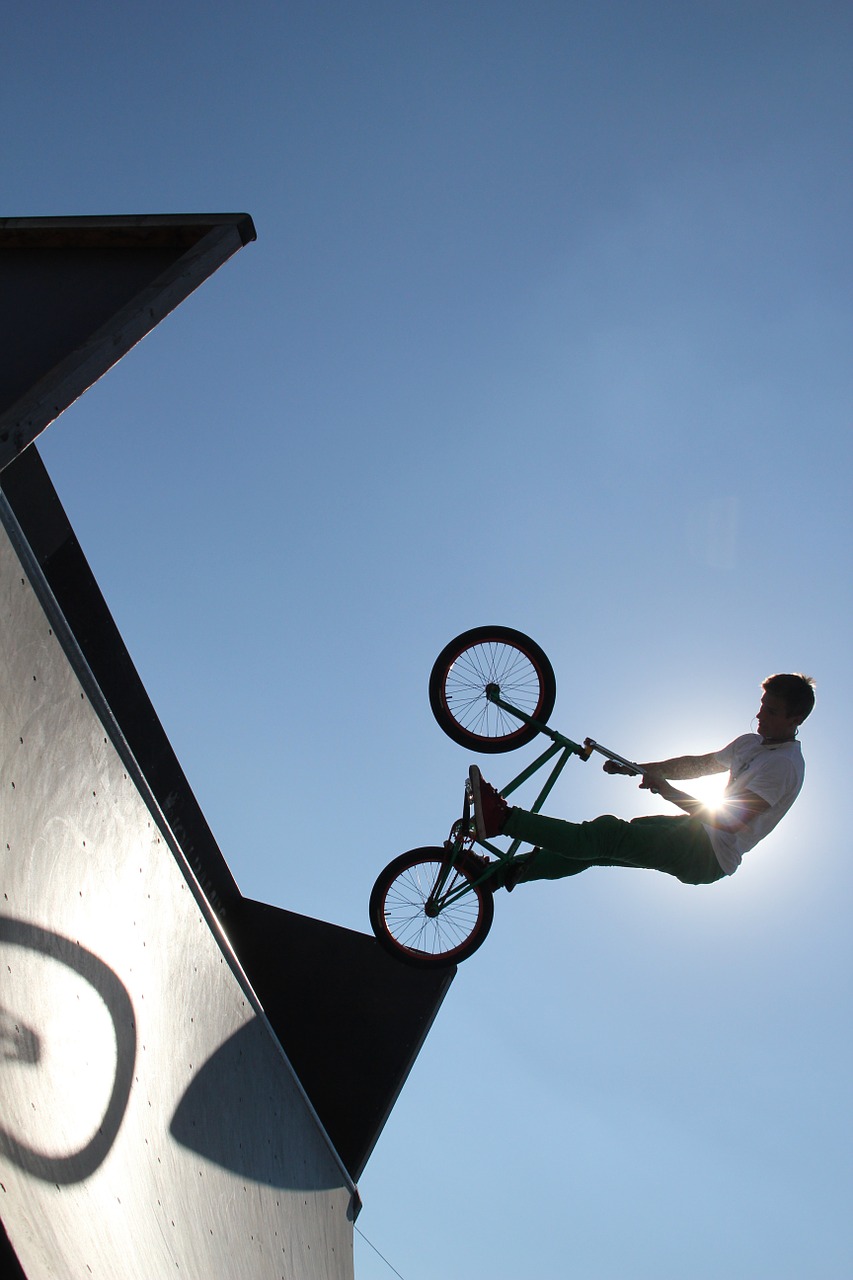 bmx jump trick free photo