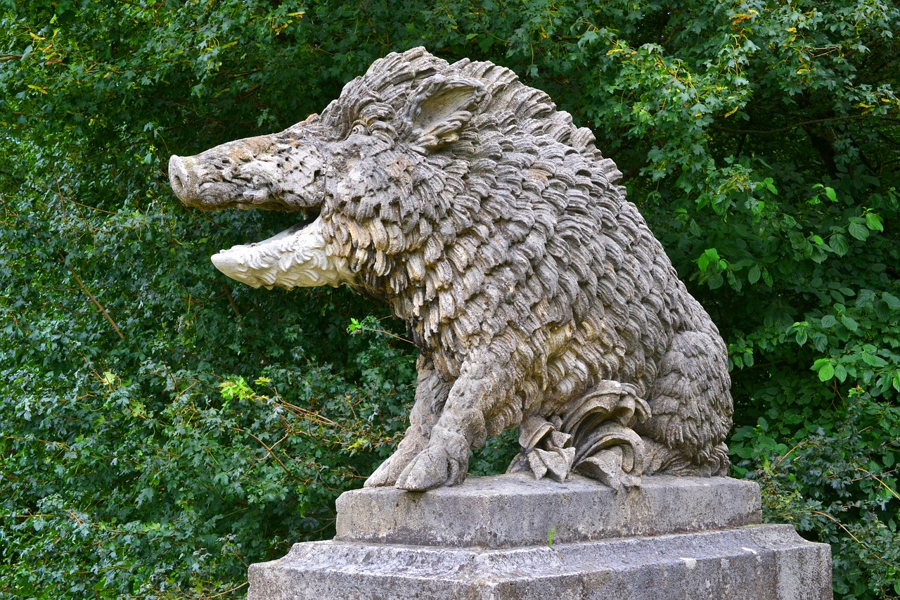 boar statue sculpture free photo