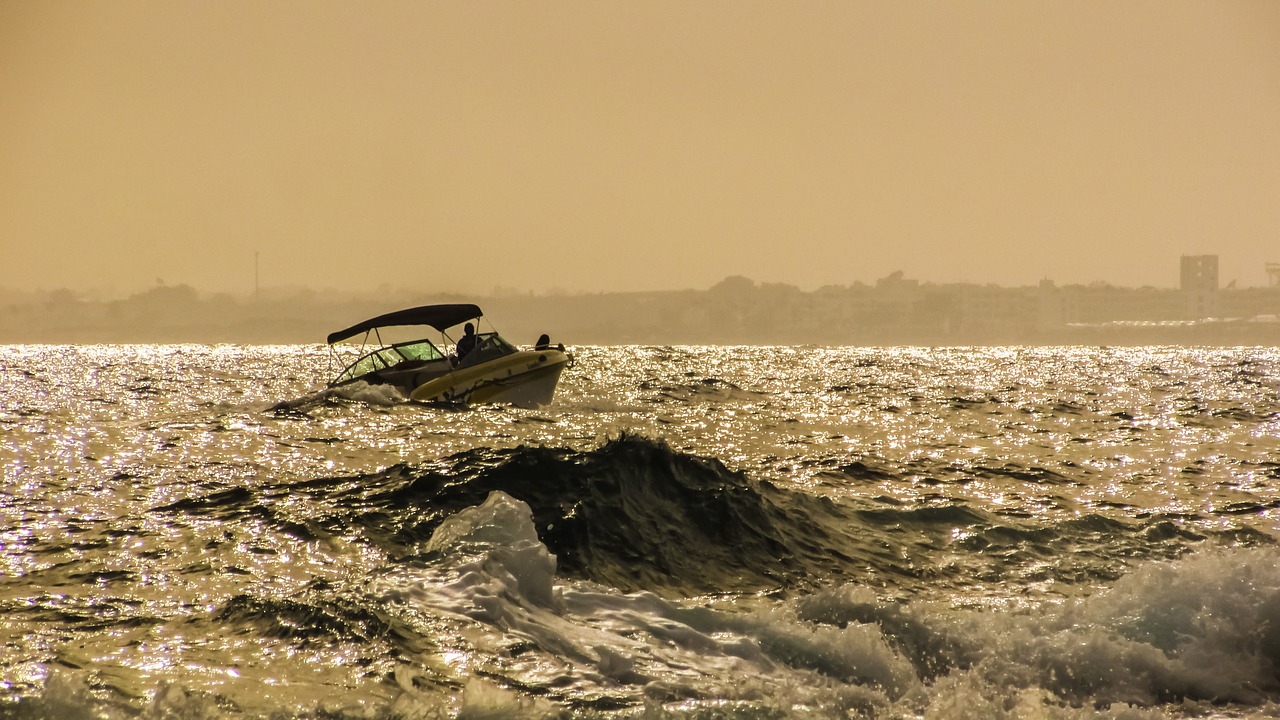 boat sea wave free photo