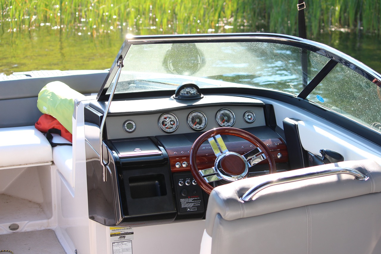 boat cockpit wheel free photo