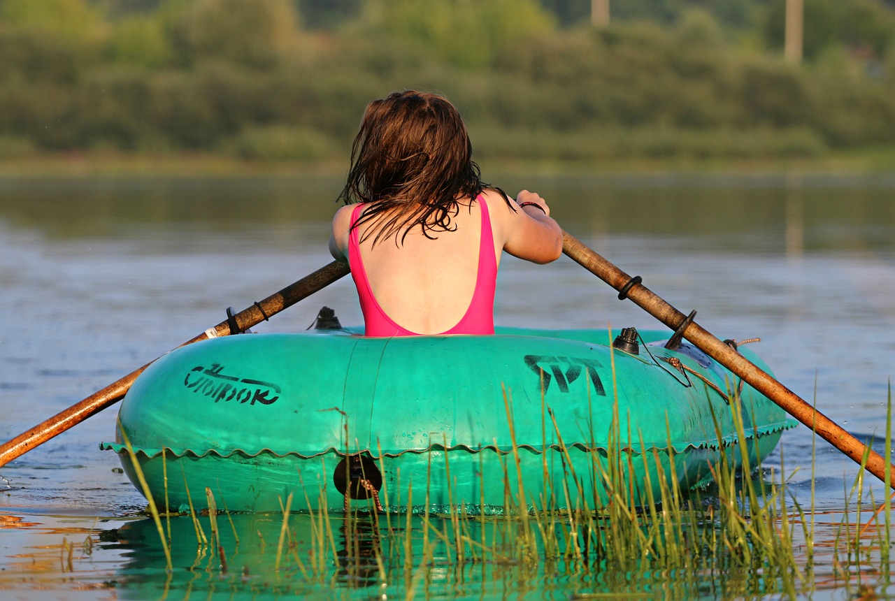 boat river girl free photo