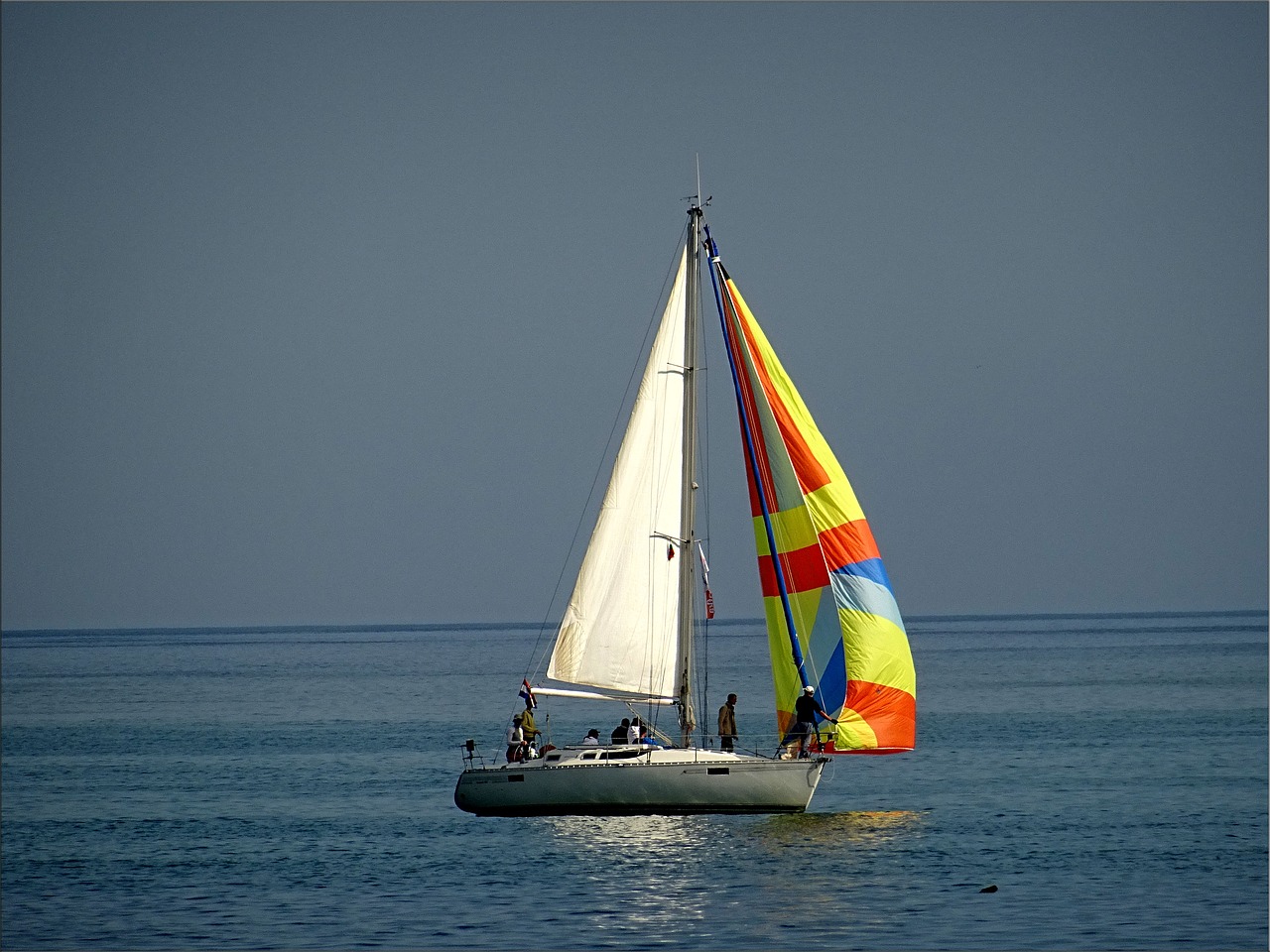 boat sea sky free photo