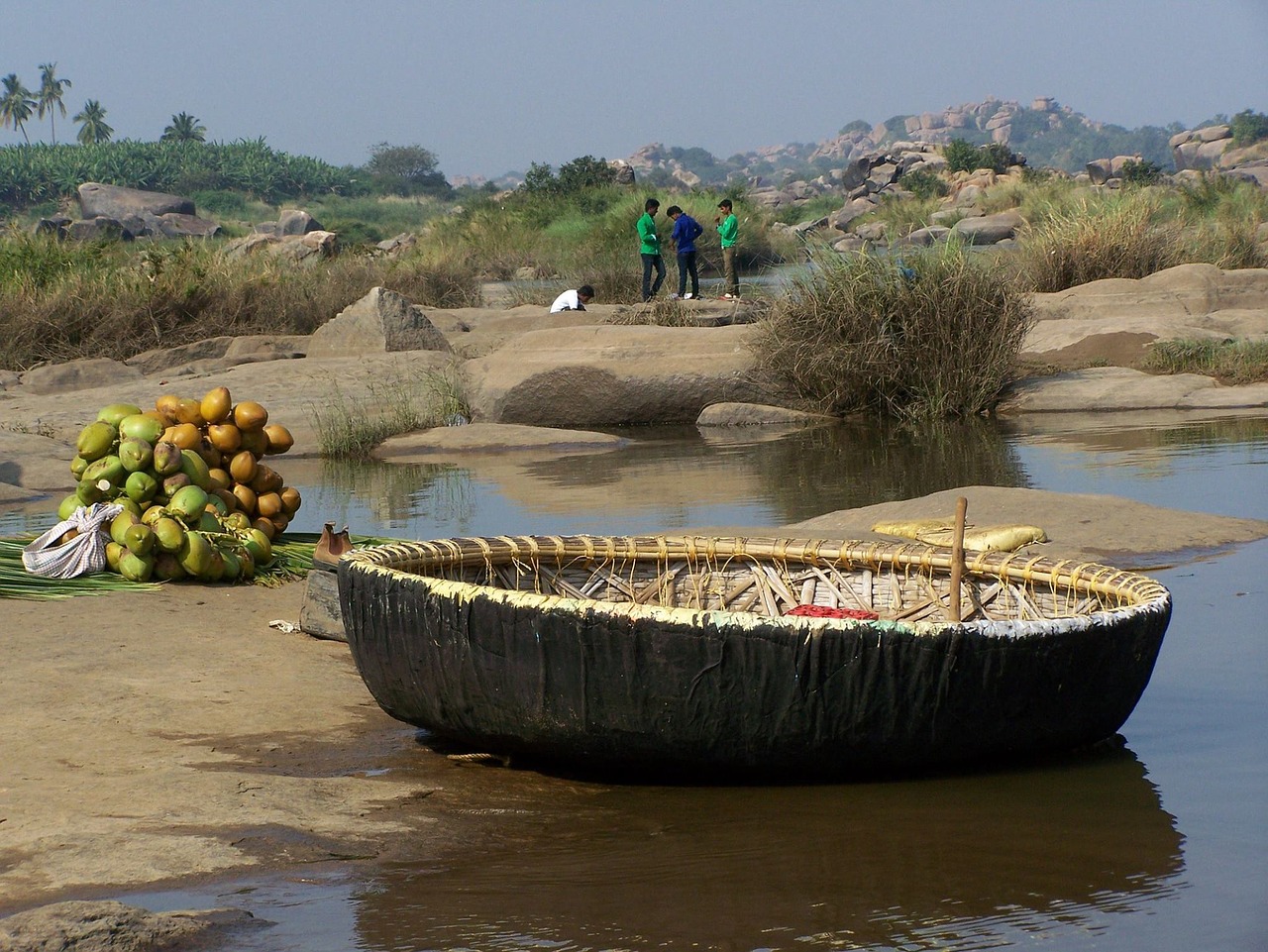 boat crossing river free photo