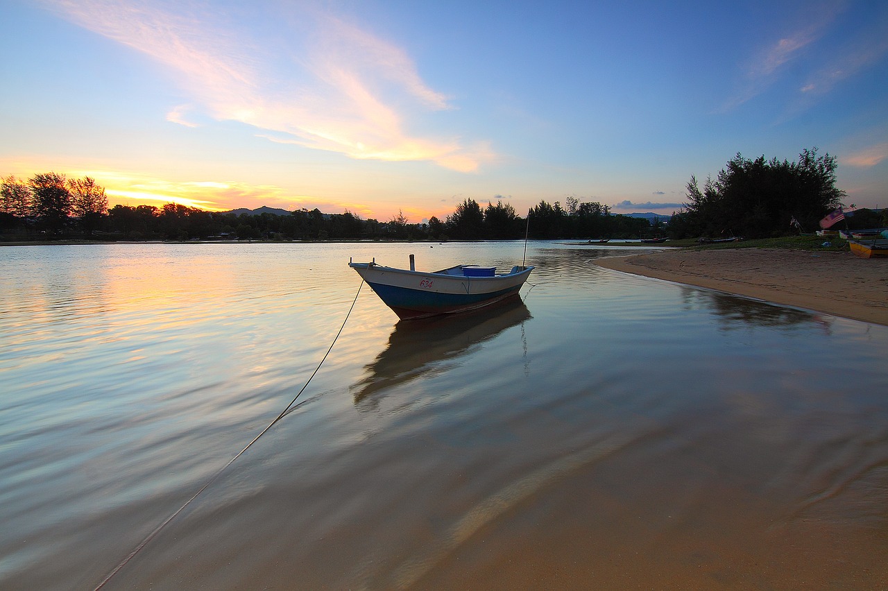 boat sunset sea free photo