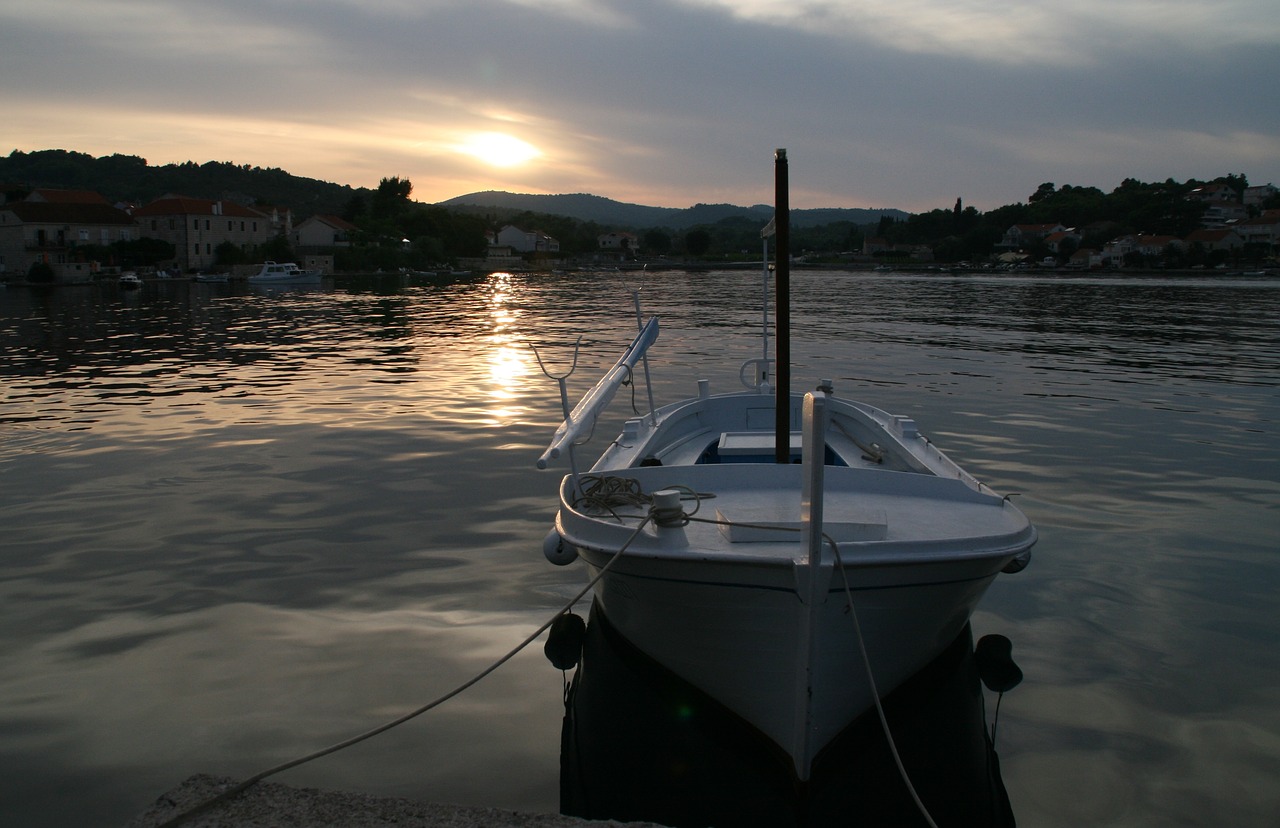 boat dawn peace free photo