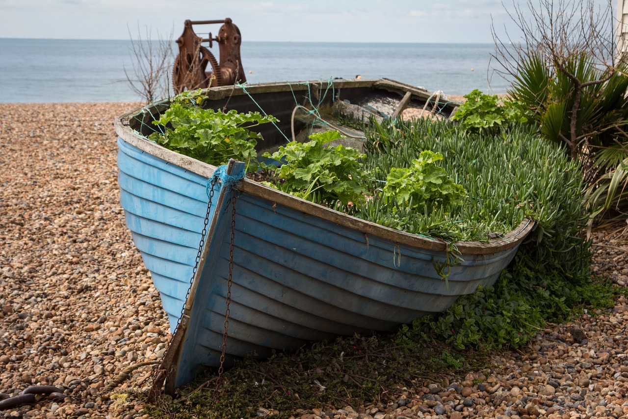 boat beach pebbles free photo