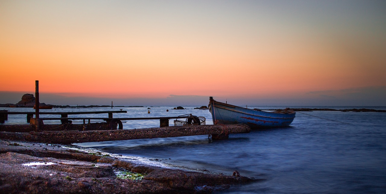 boat sea sunset free photo