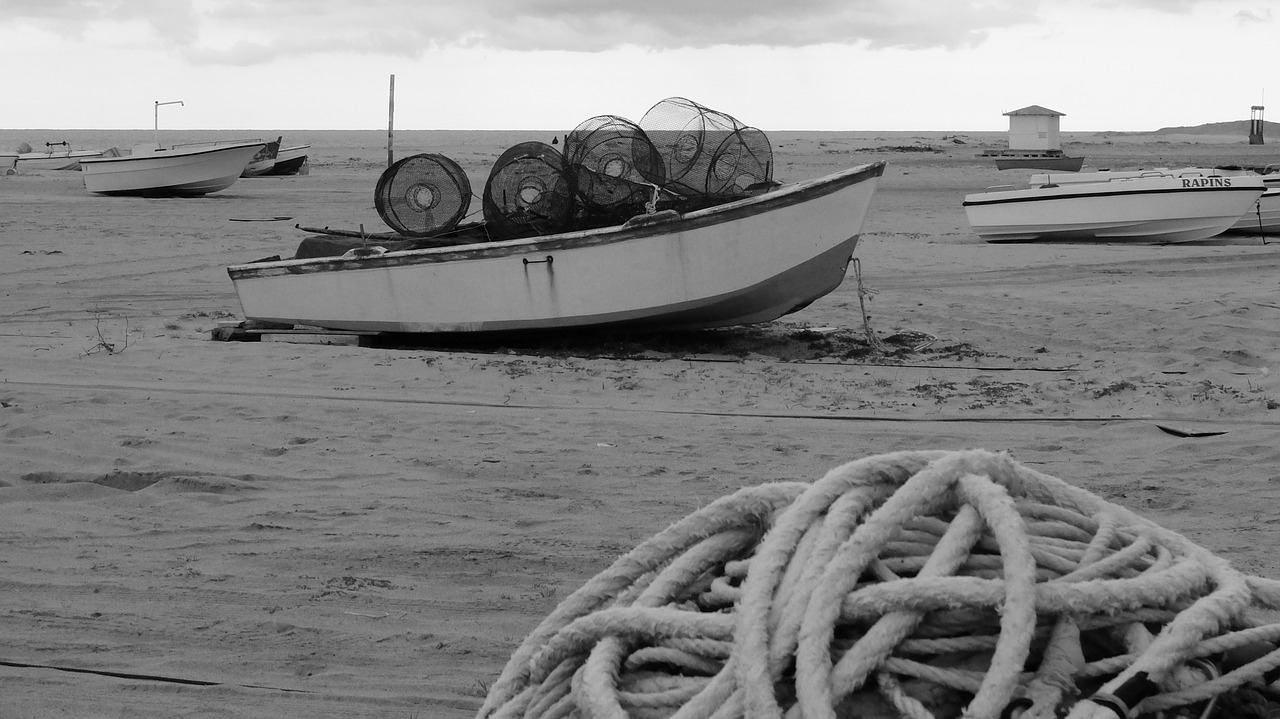 boat fishermen beach free photo