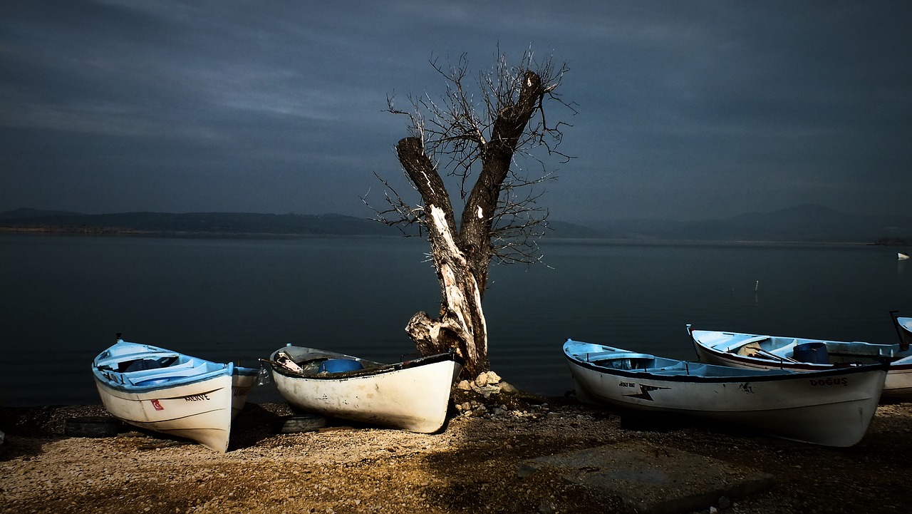 boat lake beach free photo