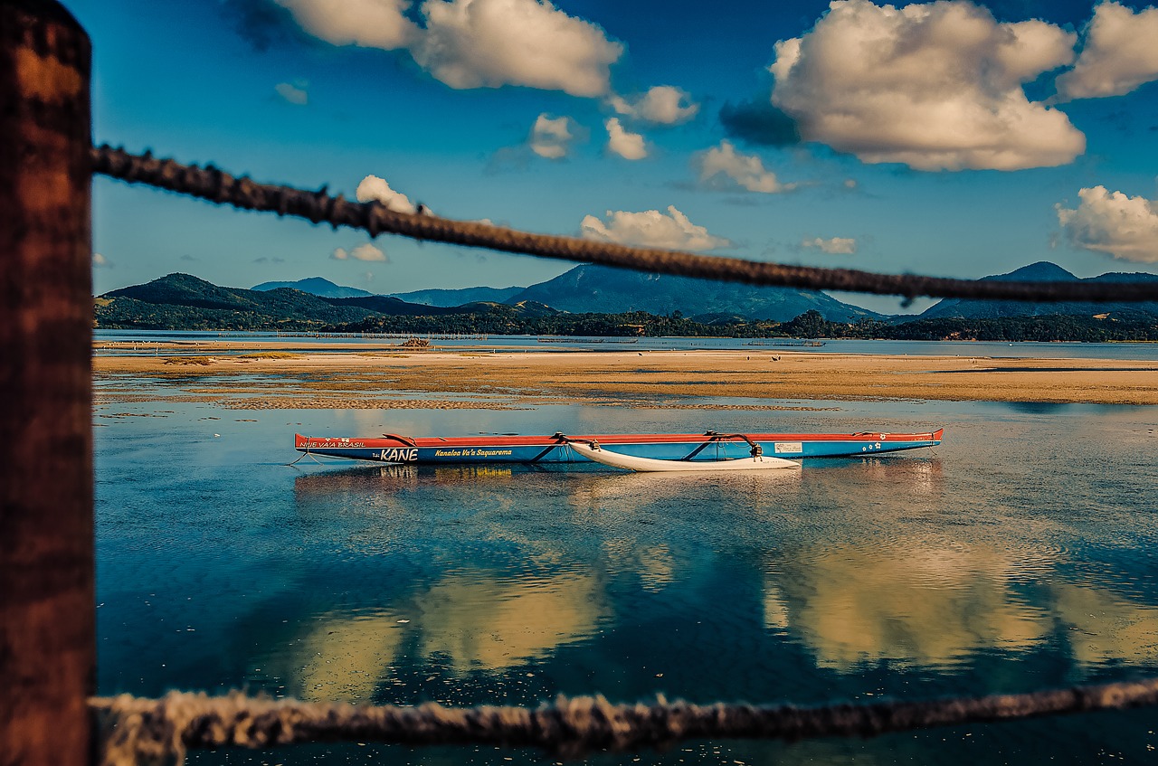 boat sky pond free photo