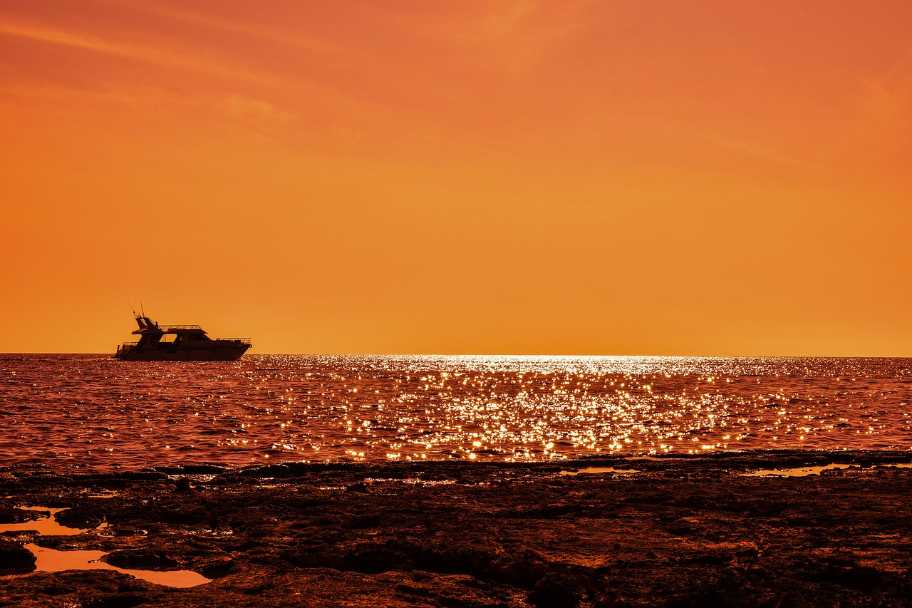 boat sea sunset free photo