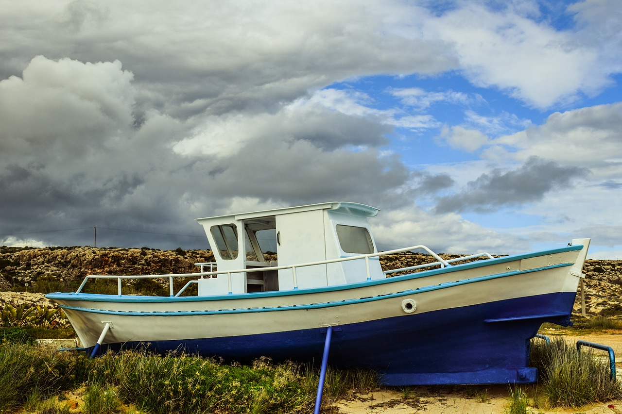 boat grounded decorative free photo