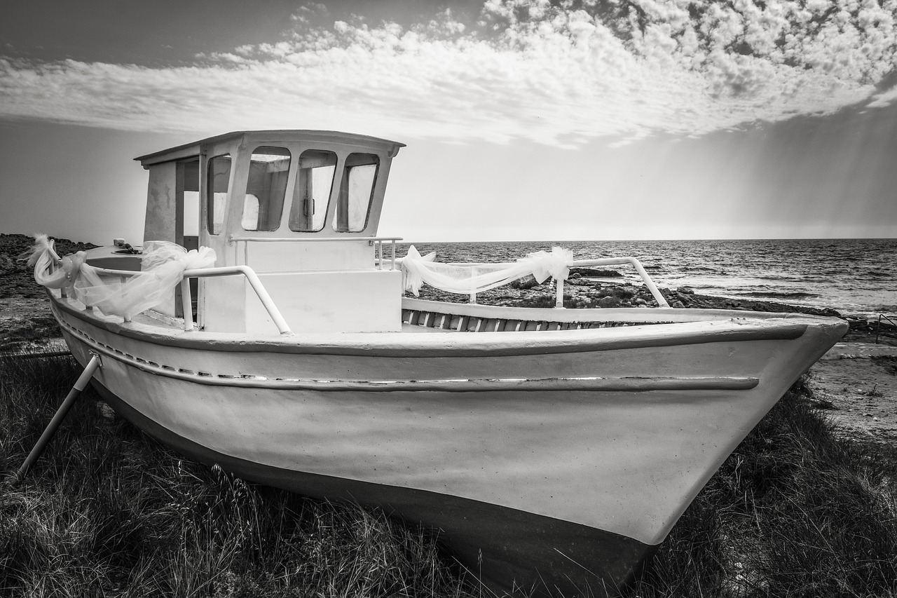 boat grounded decorative free photo