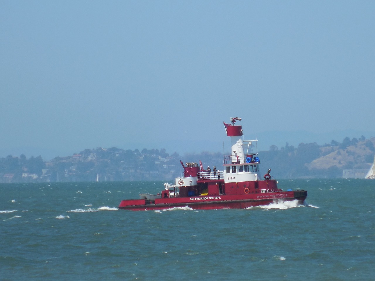 boat fire boat san francisco free photo