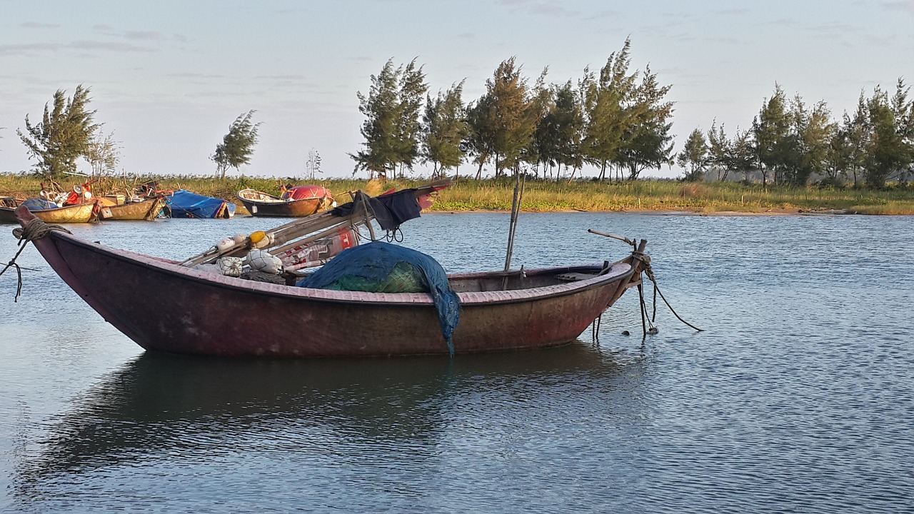 boat river fishing free photo