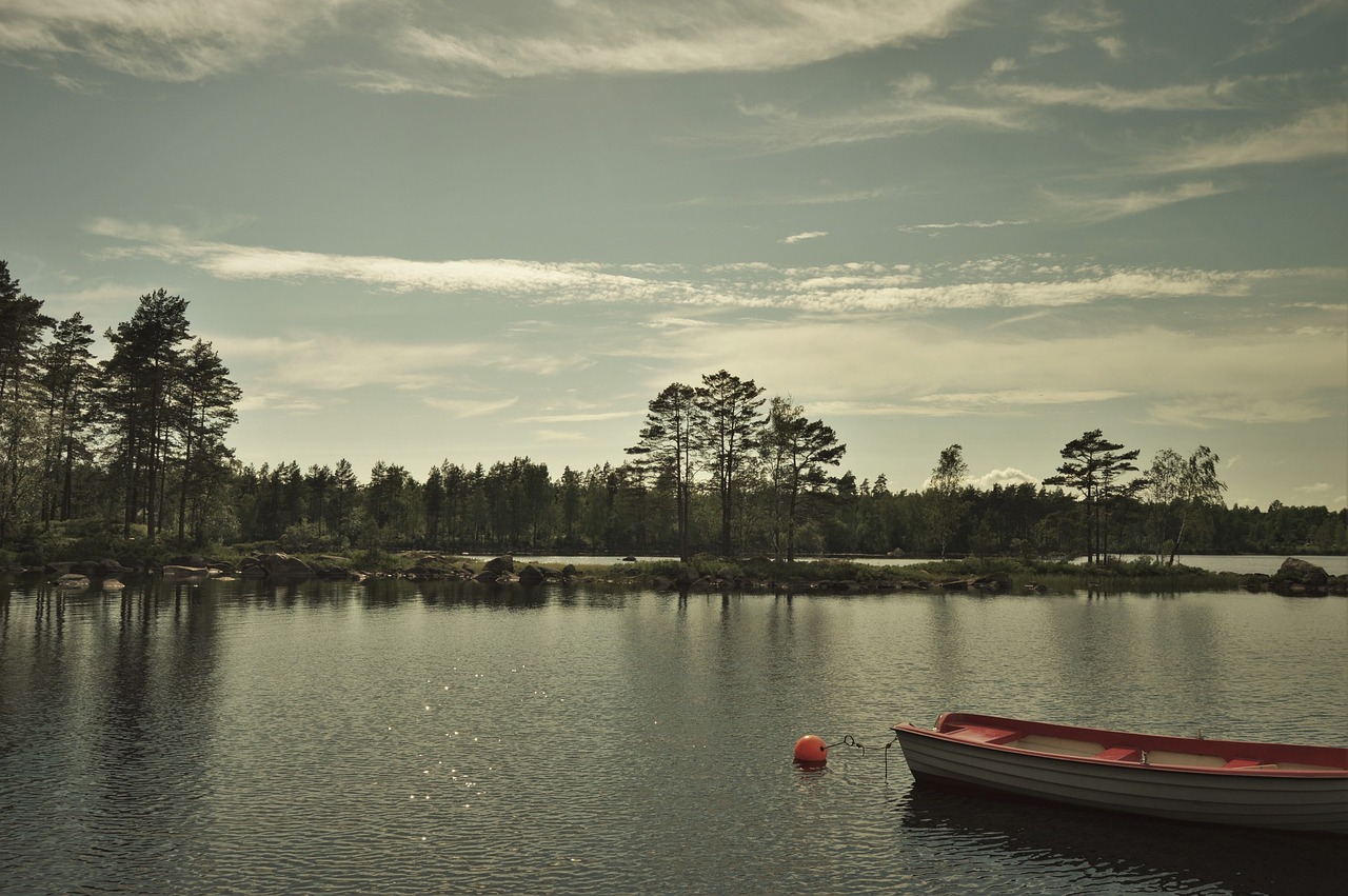 boat water lake free photo