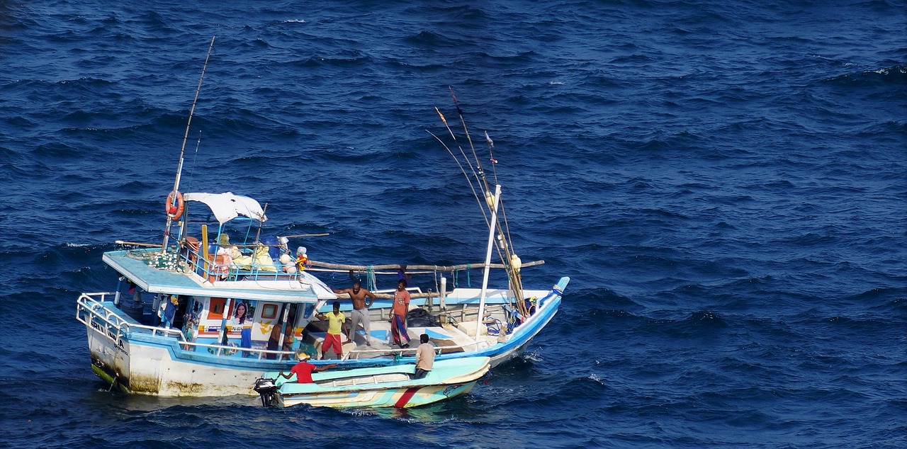 boat rough sea trawler free photo