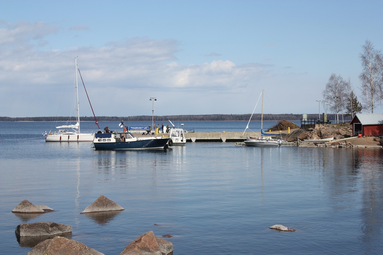 boat port beach free photo