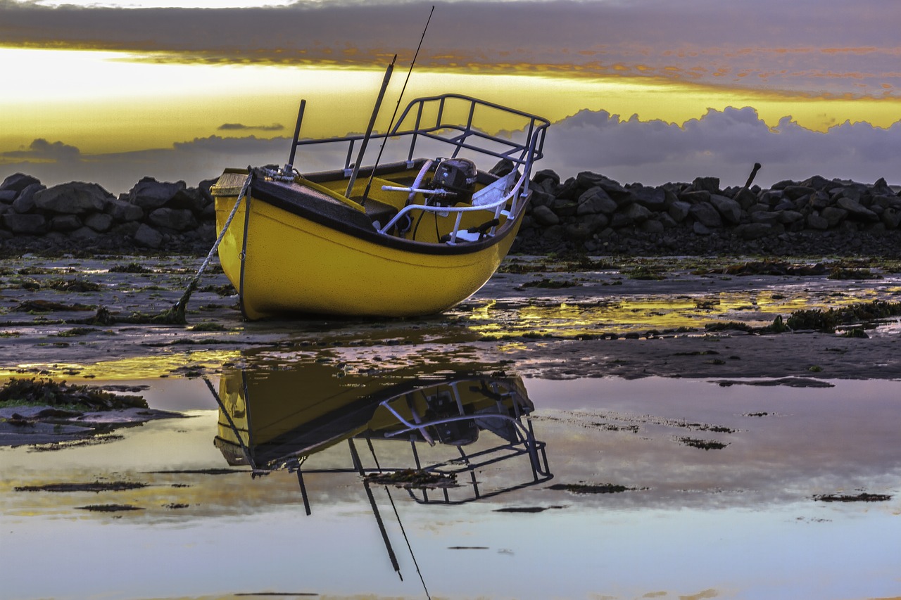 boat sunset guernsey free photo
