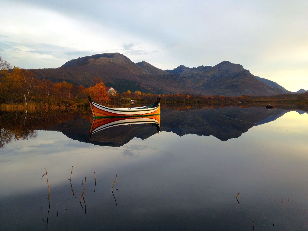 boat water sunset free photo