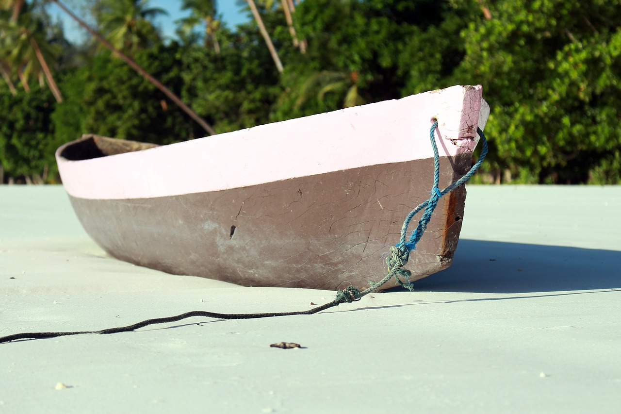 boat sand beach free photo