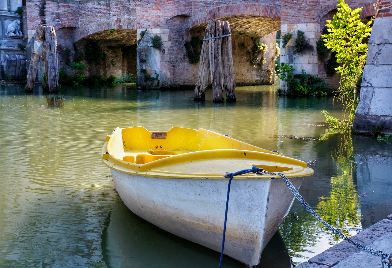 boat river bridge free photo