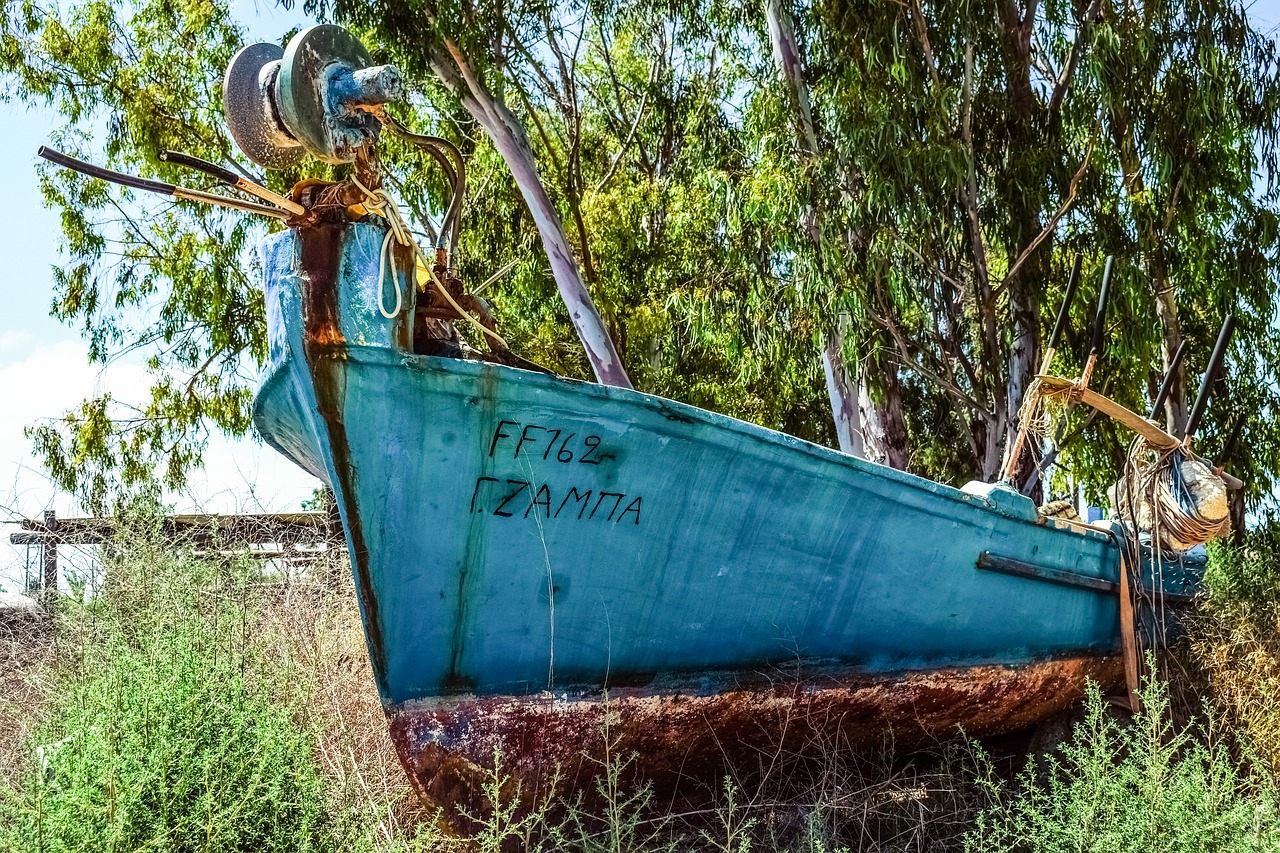 boat grounded aged free photo