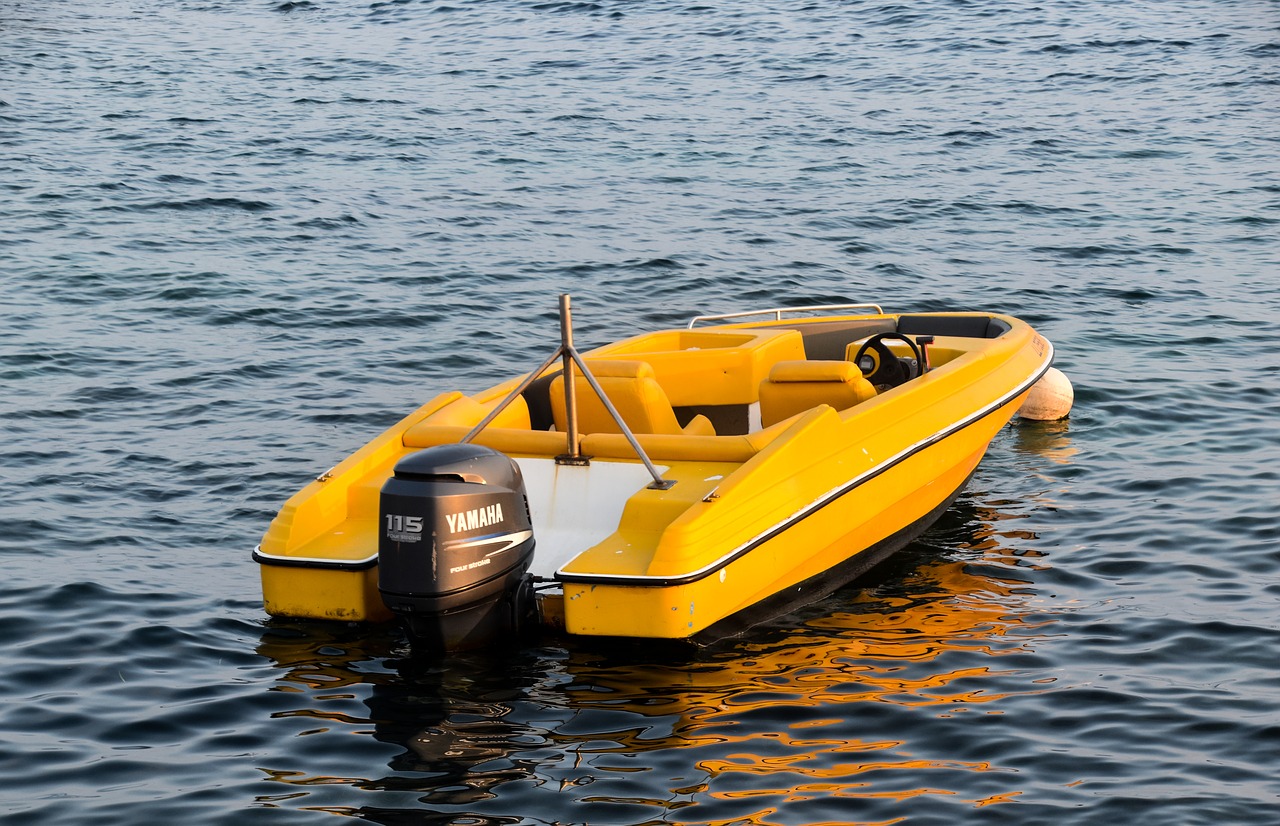 boat yellow sea free photo