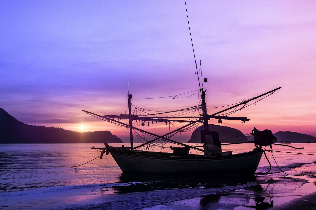 boat nature sunset free photo