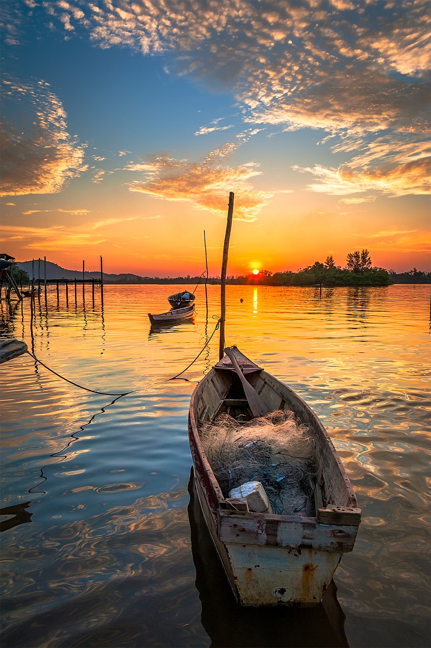 boat cloud sunset free photo