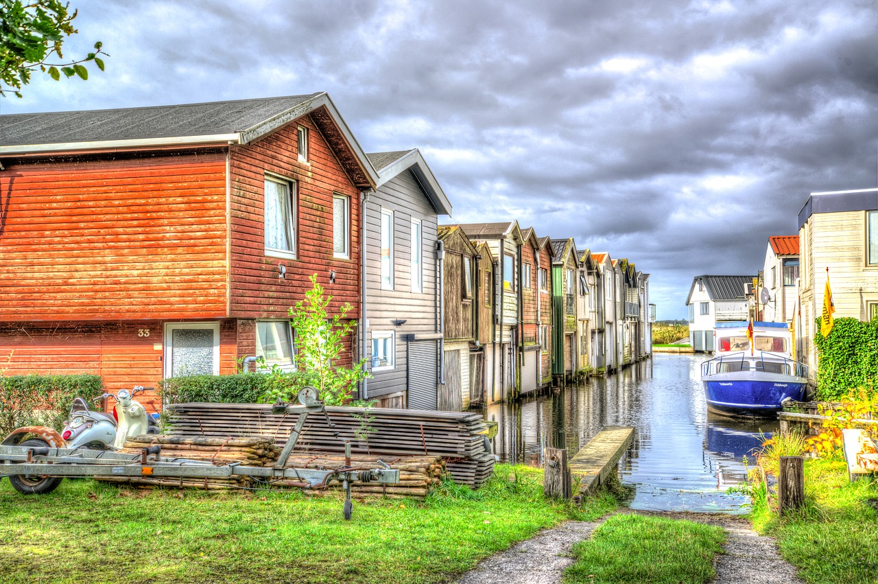boat houses hdr free photo