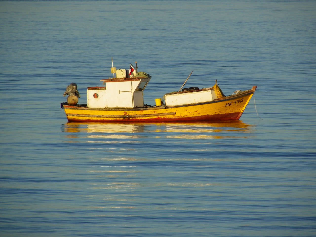 boat landscape blue free photo