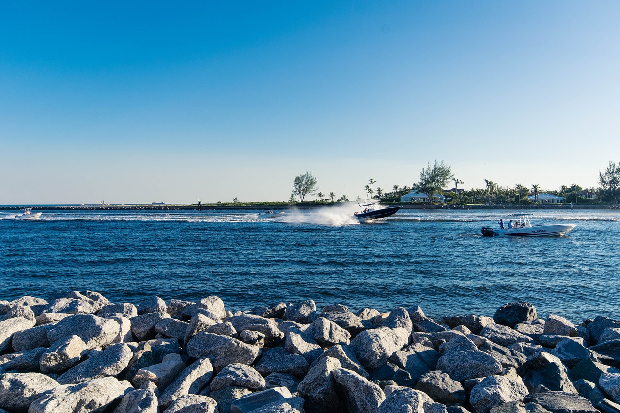 boat inlet sea free photo