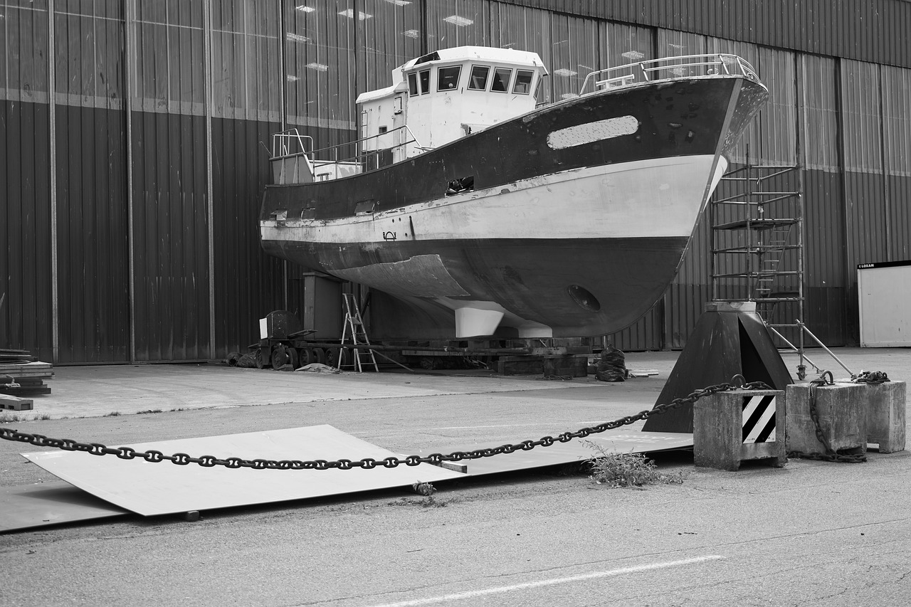 boat trawler shipyard free photo