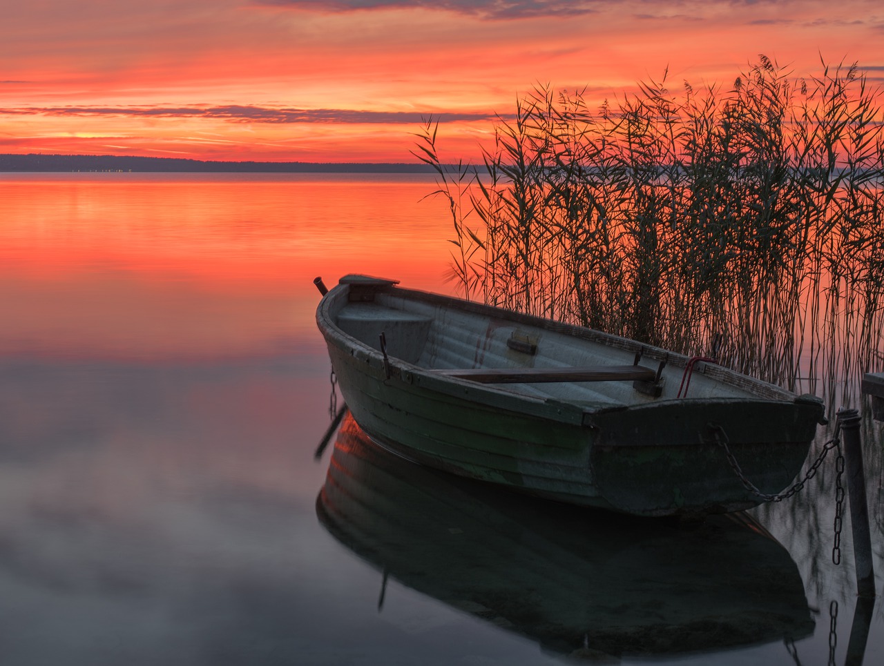boat sunset dawn free photo