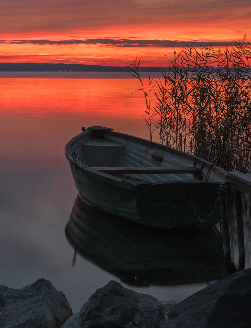 boat sunset dawn free photo