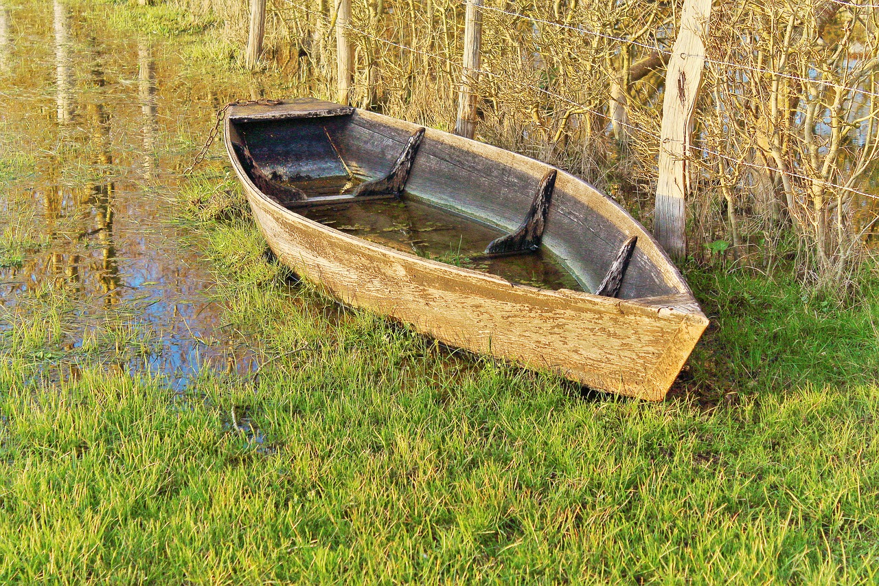 boat marsh landscape free photo