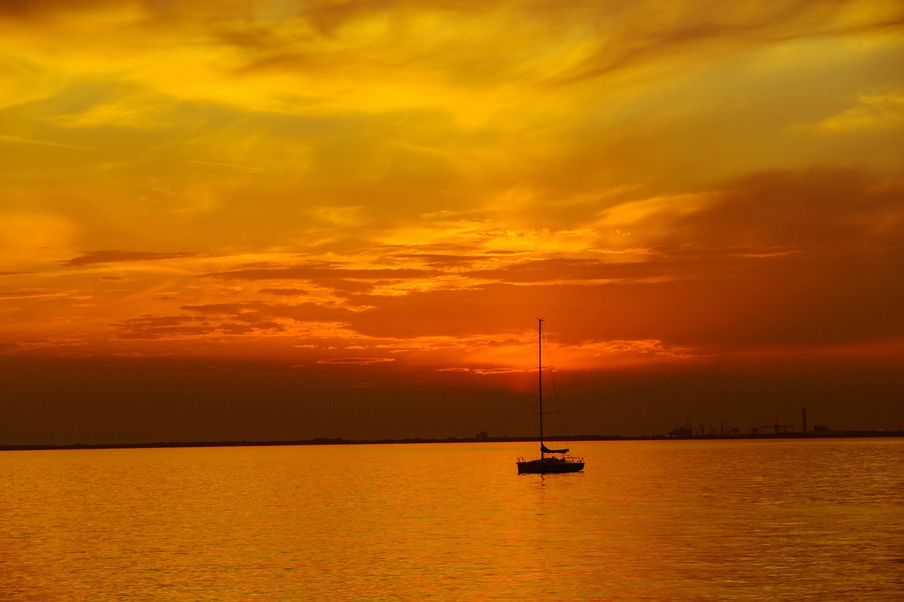 boat sun sunset free photo