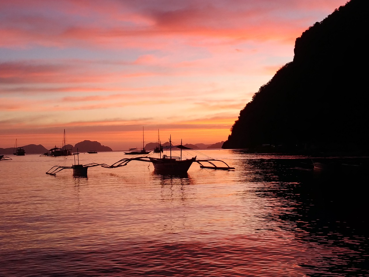 boat  sunset  ocean free photo